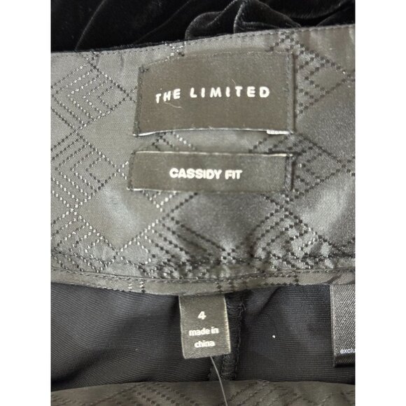 The Limited "Cassidy" style Silk Blend Black Velvet Wide Leg Pants Size 4  NWT - Picture 6 of 9